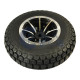 Komplet 6" Baghjul med sort dæk 4,10-3,50-6"