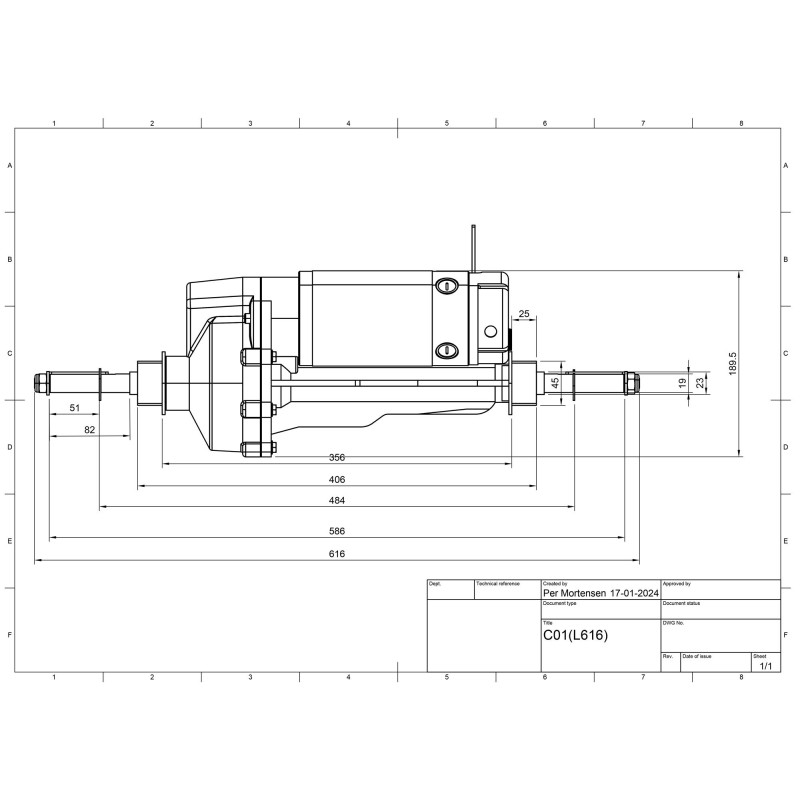 Gearmotor med 500 watt motor Gearmotor med 500 watt motor