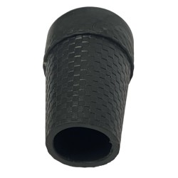Gummi dupsko 18 mm med stål indlæg, for stok, sort