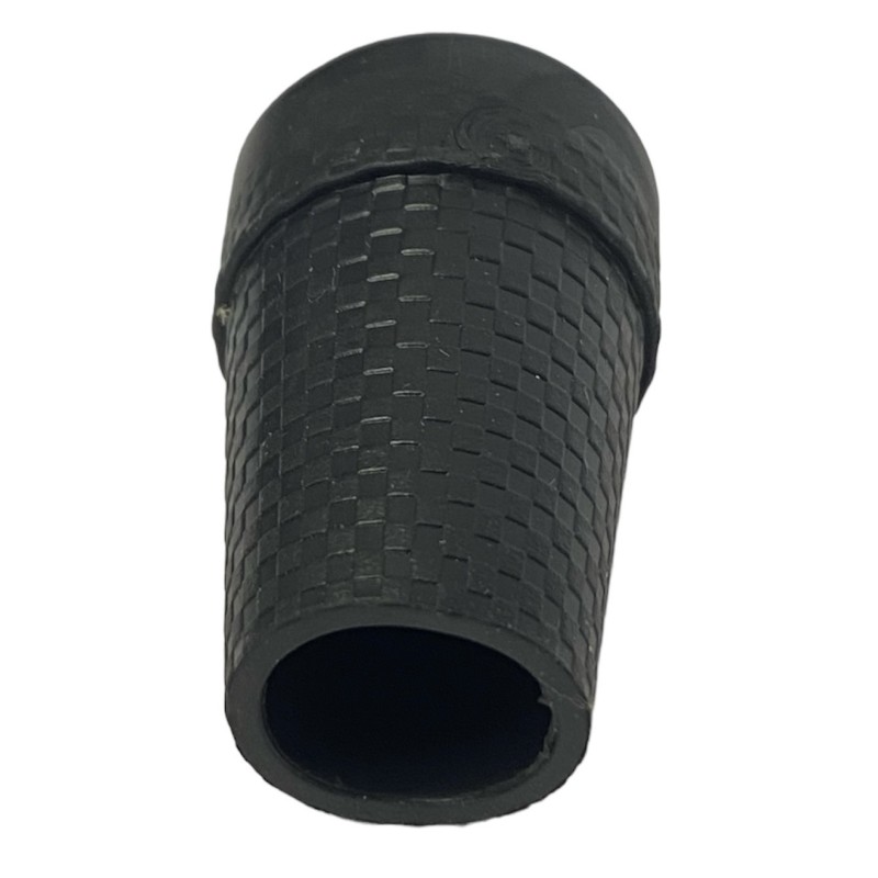Gummi dupsko 18 mm med stål indlæg, for stok, sort